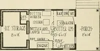 An illustration from Guaranteed building plans with interior views and details : a standard collection of new, original and artistic designs of cottages, bungalows, residences and flats of frame, brick, cement, plaster, concrete blocks, hollow tile, stucco, etc. and farm buildings of all descriptions together with interior and exterior details and interior views arranged and described by William A. Radford. (1915)