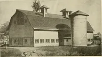 An illustration from Guaranteed building plans with interior views and details : a standard collection of new, original and artistic designs of cottages, bungalows, residences and flats of frame, brick, cement, plaster, concrete blocks, hollow tile, stucco, etc. and farm buildings of all descriptions together with interior and exterior details and interior views arranged and described by William A. Radford. (1915)
