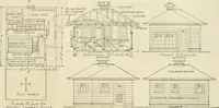 An illustration from Guaranteed building plans with interior views and details : a standard collection of new, original and artistic designs of cottages, bungalows, residences and flats of frame, brick, cement, plaster, concrete blocks, hollow tile, stucco, etc. and farm buildings of all descriptions together with interior and exterior details and interior views arranged and described by William A. Radford. (1915)