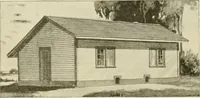 An illustration from Guaranteed building plans with interior views and details : a standard collection of new, original and artistic designs of cottages, bungalows, residences and flats of frame, brick, cement, plaster, concrete blocks, hollow tile, stucco, etc. and farm buildings of all descriptions together with interior and exterior details and interior views arranged and described by William A. Radford. (1915)