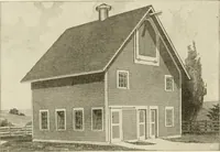 An illustration from Guaranteed building plans with interior views and details : a standard collection of new, original and artistic designs of cottages, bungalows, residences and flats of frame, brick, cement, plaster, concrete blocks, hollow tile, stucco, etc. and farm buildings of all descriptions together with interior and exterior details and interior views arranged and described by William A. Radford. (1915)