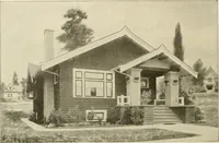 An illustration from Guaranteed building plans with interior views and details : a standard collection of new, original and artistic designs of cottages, bungalows, residences and flats of frame, brick, cement, plaster, concrete blocks, hollow tile, stucco, etc. and farm buildings of all descriptions together with interior and exterior details and interior views arranged and described by William A. Radford. (1915)