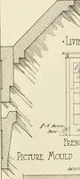 An illustration from Guaranteed building plans with interior views and details : a standard collection of new, original and artistic designs of cottages, bungalows, residences and flats of frame, brick, cement, plaster, concrete blocks, hollow tile, stucco, etc. and farm buildings of all descriptions together with interior and exterior details and interior views arranged and described by William A. Radford. (1915)
