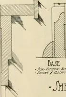 An illustration from Guaranteed building plans with interior views and details : a standard collection of new, original and artistic designs of cottages, bungalows, residences and flats of frame, brick, cement, plaster, concrete blocks, hollow tile, stucco, etc. and farm buildings of all descriptions together with interior and exterior details and interior views arranged and described by William A. Radford. (1915)