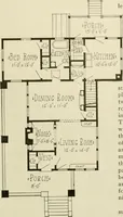 An illustration from Guaranteed building plans with interior views and details : a standard collection of new, original and artistic designs of cottages, bungalows, residences and flats of frame, brick, cement, plaster, concrete blocks, hollow tile, stucco, etc. and farm buildings of all descriptions together with interior and exterior details and interior views arranged and described by William A. Radford. (1915)