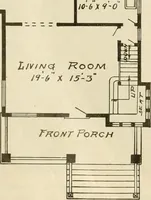 Picture 116 of 539 from Guaranteed building plans with interior views and details : a standard collection of new, original and artistic designs of cottages, bungalows, residences and flats of frame, brick, cement, plaster, concrete blocks, hollow tile, stucco, etc. and farm buildings of all descriptions together with interior and exterior details and interior views arranged and described by William A. Radford. (1915), leaf 55