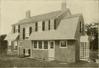 An illustration from Guaranteed building plans with interior views and details : a standard collection of new, original and artistic designs of cottages, bungalows, residences and flats of frame, brick, cement, plaster, concrete blocks, hollow tile, stucco, etc. and farm buildings of all descriptions together with interior and exterior details and interior views arranged and described by William A. Radford. (1915)