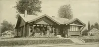 An illustration from Guaranteed building plans with interior views and details : a standard collection of new, original and artistic designs of cottages, bungalows, residences and flats of frame, brick, cement, plaster, concrete blocks, hollow tile, stucco, etc. and farm buildings of all descriptions together with interior and exterior details and interior views arranged and described by William A. Radford. (1915)