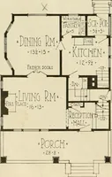 Picture 142 of 539 from Guaranteed building plans with interior views and details : a standard collection of new, original and artistic designs of cottages, bungalows, residences and flats of frame, brick, cement, plaster, concrete blocks, hollow tile, stucco, etc. and farm buildings of all descriptions together with interior and exterior details and interior views arranged and described by William A. Radford. (1915), leaf 67