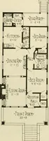 An illustration from Guaranteed building plans with interior views and details : a standard collection of new, original and artistic designs of cottages, bungalows, residences and flats of frame, brick, cement, plaster, concrete blocks, hollow tile, stucco, etc. and farm buildings of all descriptions together with interior and exterior details and interior views arranged and described by William A. Radford. (1915)