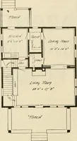 An illustration from Guaranteed building plans with interior views and details : a standard collection of new, original and artistic designs of cottages, bungalows, residences and flats of frame, brick, cement, plaster, concrete blocks, hollow tile, stucco, etc. and farm buildings of all descriptions together with interior and exterior details and interior views arranged and described by William A. Radford. (1915)