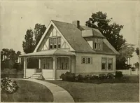 An illustration from Guaranteed building plans with interior views and details : a standard collection of new, original and artistic designs of cottages, bungalows, residences and flats of frame, brick, cement, plaster, concrete blocks, hollow tile, stucco, etc. and farm buildings of all descriptions together with interior and exterior details and interior views arranged and described by William A. Radford. (1915)