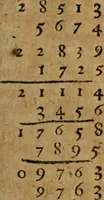 An illustration from Guia de contadores, e invenc, am nova de contas, pela qual cada hu com só conhecer os numeros, poderà fazer qualquer genero de contas facilmente, sem ajuda de tinta, & pena (1698)