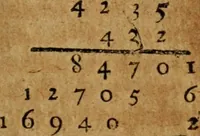 An illustration from Guia de contadores, e invenc, am nova de contas, pela qual cada hu com só conhecer os numeros, poderà fazer qualquer genero de contas facilmente, sem ajuda de tinta, & pena (1698)