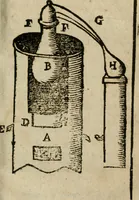 An illustration from Guida alla chimica : che suo mezzo conduce gl'affetionati alle operationi sopra ogni corpo misto animale, minerale, ò vegetabile : dichiarando come s'estraggono i toro sali, ogli, essenze, magisterij, mercurij, etc. ... et in quest' vltima impressione ampliata di nuoue aggiunte, & figure ... : et con la regola per metter le figure à suo loco posta nel fine (1706)