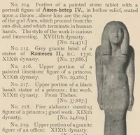 Picture 2 of 8 from A guide to the third and fourth Egyptian rooms : predynastic antiquites, mummied birds and animals, portrait statues, figures of gods, tools, implements and weapons, scarabs, amulets, jewellery and other objects connected with the funeral rites of the ancient Egyptians (1904), leaf 127
