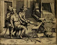 An illustration from Guilhelmi FabricI Hildani inclytae reipublicae Bernensis Helvet. medico-chirurgi ordinarii De gangraena et sphacelo, tractatus methodicus : in quo horum morborum differentiae, causae, signa, prognostica, ac denique methodica curatio continentur (1617)