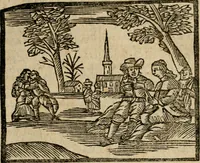 An illustration from Gulden-spiegel, ofte opwekkinge tot christelijke deugden : afgedeelt in twee deelen : waar in vertoond werd de schadelijkheyd der zonden, mitsgaders de goedigheyd en weldaaden Godts over den boetveerdigen, tot leeringe en stigtinge aller christenen toe-gepast : nog is hier by gevoegt Thamars ontschaking, of de verdoolde liefde van Ammon : als mede de vermaakelijke bruylofts-kroon : doorblogten met verscheyde leerzame gedigten, vermaakelijke bruylofts en aandagtige liedekens : voorgesteld op de vier geteyden van den dag (1763)