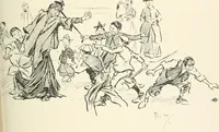 An illustration from Phil May's Gutter-snipes; 50 original sketches in pen and ink (1896)