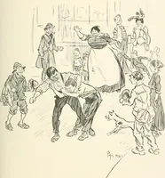 An illustration from Phil May's Gutter-snipes; 50 original sketches in pen and ink (1896)