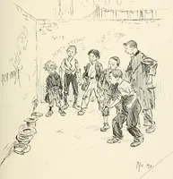 An illustration from Phil May's Gutter-snipes; 50 original sketches in pen and ink (1896)
