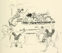 An illustration from Phil May's Gutter-snipes; 50 original sketches in pen and ink (1896)