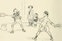 An illustration from Phil May's Gutter-snipes; 50 original sketches in pen and ink (1896)