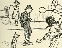An illustration from Phil May's Gutter-snipes; 50 original sketches in pen and ink (1896)