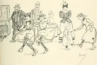 An illustration from Phil May's Gutter-snipes; 50 original sketches in pen and ink (1896)