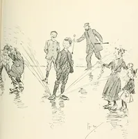 An illustration from Phil May's Gutter-snipes; 50 original sketches in pen and ink (1896)
