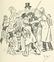 An illustration from Phil May's Gutter-snipes; 50 original sketches in pen and ink (1896)