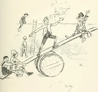 An illustration from Phil May's Gutter-snipes; 50 original sketches in pen and ink (1896)