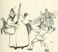 An illustration from Phil May's Gutter-snipes; 50 original sketches in pen and ink (1896)