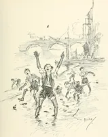 An illustration from Phil May's Gutter-snipes; 50 original sketches in pen and ink (1896)
