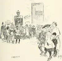 An illustration from Phil May's Gutter-snipes; 50 original sketches in pen and ink (1896)