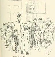 An illustration from Phil May's Gutter-snipes; 50 original sketches in pen and ink (1896)