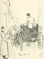 An illustration from Phil May's Gutter-snipes; 50 original sketches in pen and ink (1896)