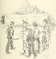 An illustration from Phil May's Gutter-snipes; 50 original sketches in pen and ink (1896)