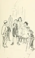 An illustration from Phil May's Gutter-snipes; 50 original sketches in pen and ink (1896)