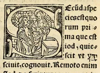An illustration from Habes hoc in libro ca[n]dide lector Hebraicas institutiones. : in quib[us] quicquid est gra[m]matices hebraicæ facultatis edocetur ad amussim, de literis, punctis, acce[n]tibus, nomine, [et] nominum speciebus, de pronominibus, [et] eoru[mque] cu[m] nominibus, [et] verbis coniu[n]ctione, de verbo [et] verboru[m] co[n]iugationibus, [et] distinctione, in perfecta, quiescentia, defectiua, geminata, de partibus indeclinabilibus, præpositionibus, co[n]iu[n]ctio[n]ibus, aduerbijs, de regulis expone[n]di arcanas literas [et] de figuris, vt paucissima sint desidera[n]da, quas nuper ædidit reuere[n]dus sacræ theolo. do. Sanctes Pagninus .. (1526)