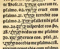 Picture 54 of 78 from Habes hoc in libro ca[n]dide lector Hebraicas institutiones. : in quib[us] quicquid est gra[m]matices hebraicæ facultatis edocetur ad amussim, de literis, punctis, acce[n]tibus, nomine, [et] nominum speciebus, de pronominibus, [et] eoru[mque] cu[m] nominibus, [et] verbis coniu[n]ctione, de verbo [et] verboru[m] co[n]iugationibus, [et] distinctione, in perfecta, quiescentia, defectiua, geminata, de partibus indeclinabilibus, præpositionibus, co[n]iu[n]ctio[n]ibus, aduerbijs, de regulis expone[n]di arcanas literas [et] de figuris, vt paucissima sint desidera[n]da, quas nuper ædidit reuere[n]dus sacræ theolo. do. Sanctes Pagninus .. (1526), leaf 329