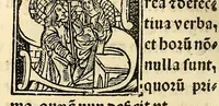 An illustration from Habes hoc in libro ca[n]dide lector Hebraicas institutiones. : in quib[us] quicquid est gra[m]matices hebraicæ facultatis edocetur ad amussim, de literis, punctis, acce[n]tibus, nomine, [et] nominum speciebus, de pronominibus, [et] eoru[mque] cu[m] nominibus, [et] verbis coniu[n]ctione, de verbo [et] verboru[m] co[n]iugationibus, [et] distinctione, in perfecta, quiescentia, defectiua, geminata, de partibus indeclinabilibus, præpositionibus, co[n]iu[n]ctio[n]ibus, aduerbijs, de regulis expone[n]di arcanas literas [et] de figuris, vt paucissima sint desidera[n]da, quas nuper ædidit reuere[n]dus sacræ theolo. do. Sanctes Pagninus .. (1526)