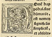 An illustration from Habes hoc in libro ca[n]dide lector Hebraicas institutiones. : in quib[us] quicquid est gra[m]matices hebraicæ facultatis edocetur ad amussim, de literis, punctis, acce[n]tibus, nomine, [et] nominum speciebus, de pronominibus, [et] eoru[mque] cu[m] nominibus, [et] verbis coniu[n]ctione, de verbo [et] verboru[m] co[n]iugationibus, [et] distinctione, in perfecta, quiescentia, defectiua, geminata, de partibus indeclinabilibus, præpositionibus, co[n]iu[n]ctio[n]ibus, aduerbijs, de regulis expone[n]di arcanas literas [et] de figuris, vt paucissima sint desidera[n]da, quas nuper ædidit reuere[n]dus sacræ theolo. do. Sanctes Pagninus .. (1526)