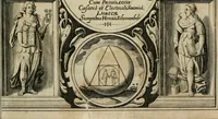 An illustration from Hadriani à Mynsicht aliàs Tribudenii ... Thesaurus et armamentarium medico-chymicum : hoc est, selectissimorum, contra quosvis morbos, pharmacorum conficiendorum secretissima ratio ... : cui in fine adjunctum est Testamentum Hadrianeum de aureo philosophorum lapide ... (1638)