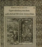 Picture 51 of 133 from Hadriani Iunii medici Emblemata (1565), leaf 44