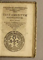 An illustration from Hadriani a Mynsicht, medici Germani praestantissimi, Thesaurus et armamentarium medico-chymicum. : In quo selectissimorum contra quosuis morbos pharmacorum conficiendorum secretissima ratio aperitur, vnà cum eorumdem virtute, vsu, & dosi. Cui in fine adiunctum est Testamentum Hadrianeum de aureo philosophorum lapide (1641)
