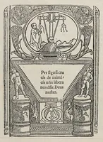 Picture 2 of 2 from Haec tibi pentadecas tetragonon respicit illud hospitium Petri [et] Pauli ter quinq[ue] dierum. : Namq[ue] instrume[n]tum vetus hebdoas innuit: octo lex noua signatur, ter quinq[ue] receptat vtrunq[ue]. (1514), leaf 349