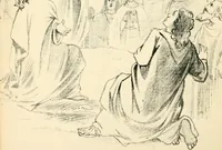 An illustration from Hafed, prince of Persia : his experiences in earth-life and spirit-life ; being spirit communications received through Mr. David Duguid, the Glasgow trance-painting medium ; with an appendix, containing communications from the spirit artists, Ruisdal and Steen (1876)