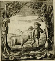 An illustration from Haimb-Garten zweyen Herren von Augspurg, eines Catholischen, und eines Lutherischen, angestellt uber etwelche Glaubens-Zweiffel, und in den Druck hervor gegeben (1710)