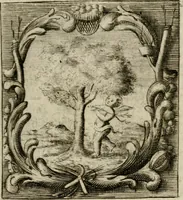 An illustration from Haimb-Garten zweyen Herren von Augspurg, eines Catholischen, und eines Lutherischen, angestellt uber etwelche Glaubens-Zweiffel, und in den Druck hervor gegeben (1710)